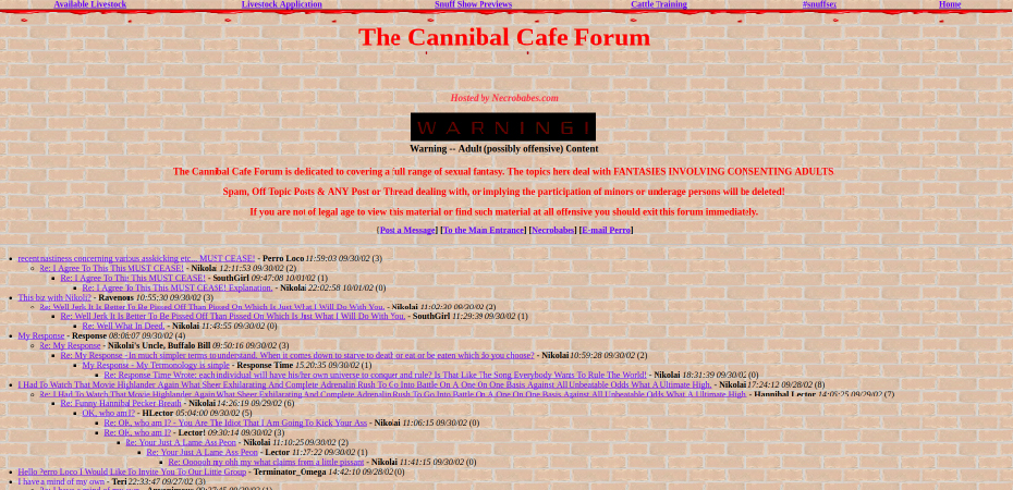 Cannibal Forum: Disturbing Deep Web Sites