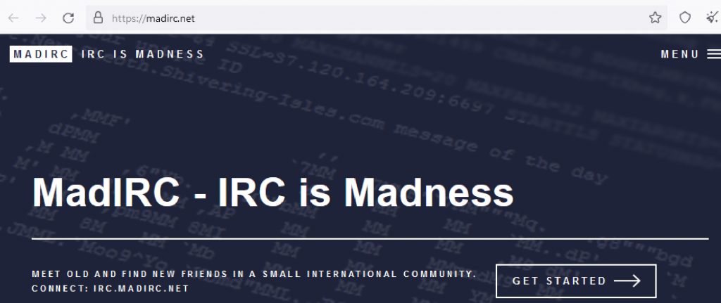 MadIRC: dark web chat rooms