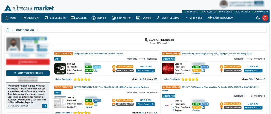 Abacus Market on Dark web